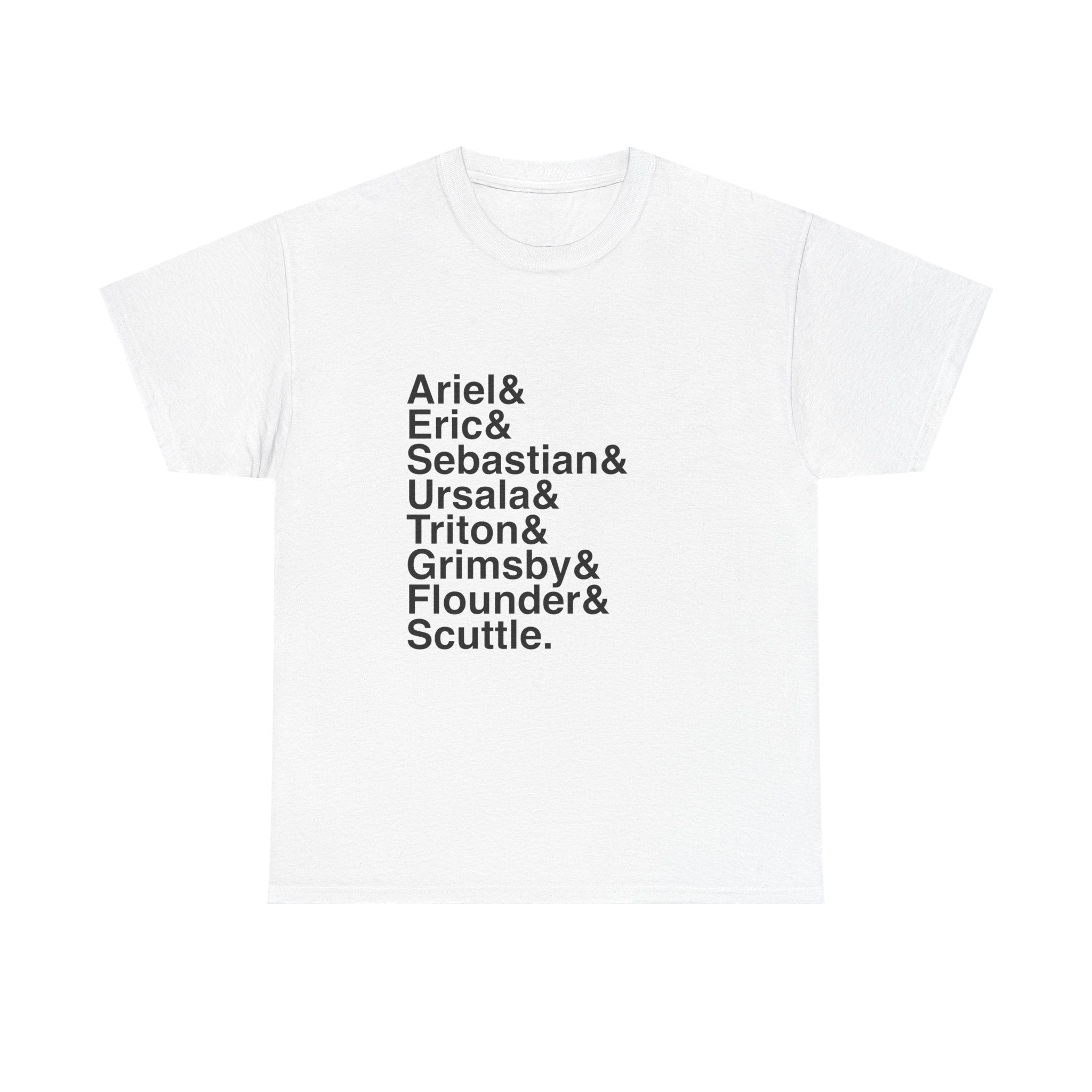 The Little Mermaid T-Shirt - Ariel, Ursula, Sebastian Names List Tee | Disney Broadway Musical Gift, Part of Your World