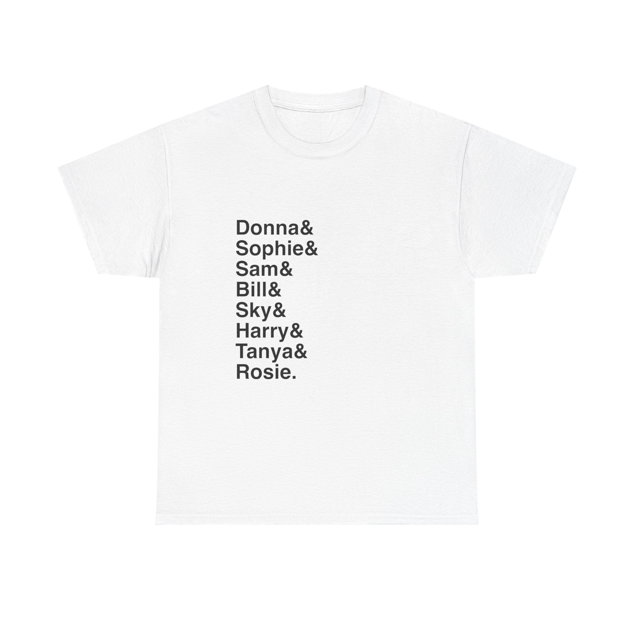 Mamma Mia T-Shirt - Donna, Sophie, Dads Names List Tee | Dancing Queen, ABBA Broadway Musical Gift, Jukebox Fan