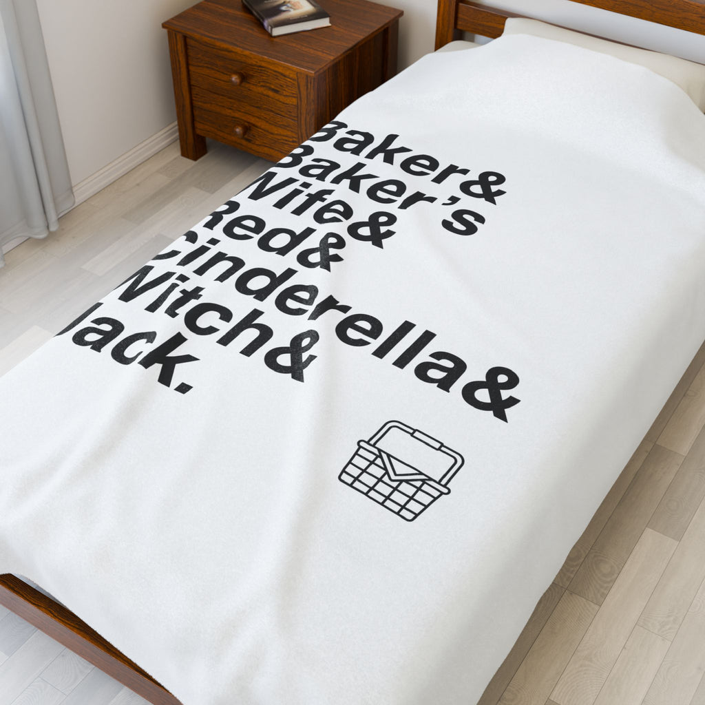 Into the Woods Blanket - Sondheim Musical Names List Throw | Cozy Fairy Tale Gift, Witch, Baker Home Decor