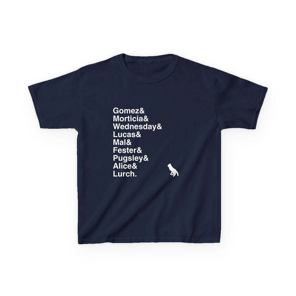 KIDS The Addams Family Musical T-Shirt - Names List Tee | Broadway Gift, Wednesday, Morticia, Gomez, Theatre Fan Apparel