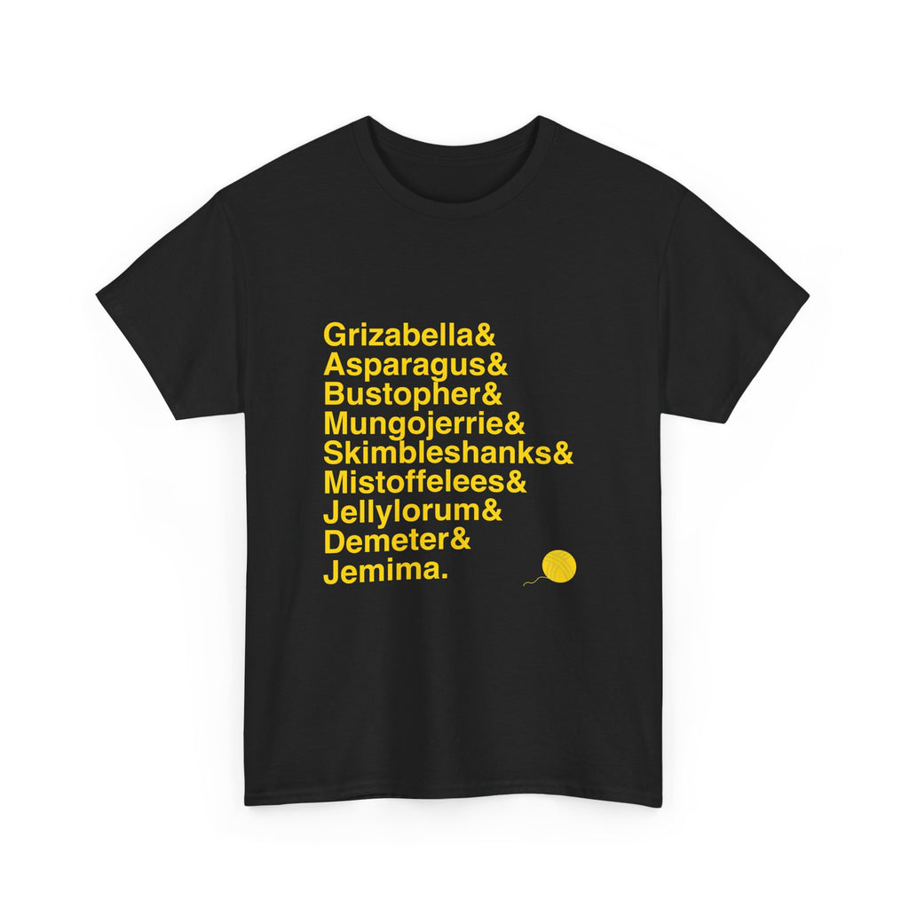 Cats T-Shirt - Grizabella, Rum Tum Tugger Names List Tee | Memory Song, Andrew Lloyd Webber Broadway Musical Gift
