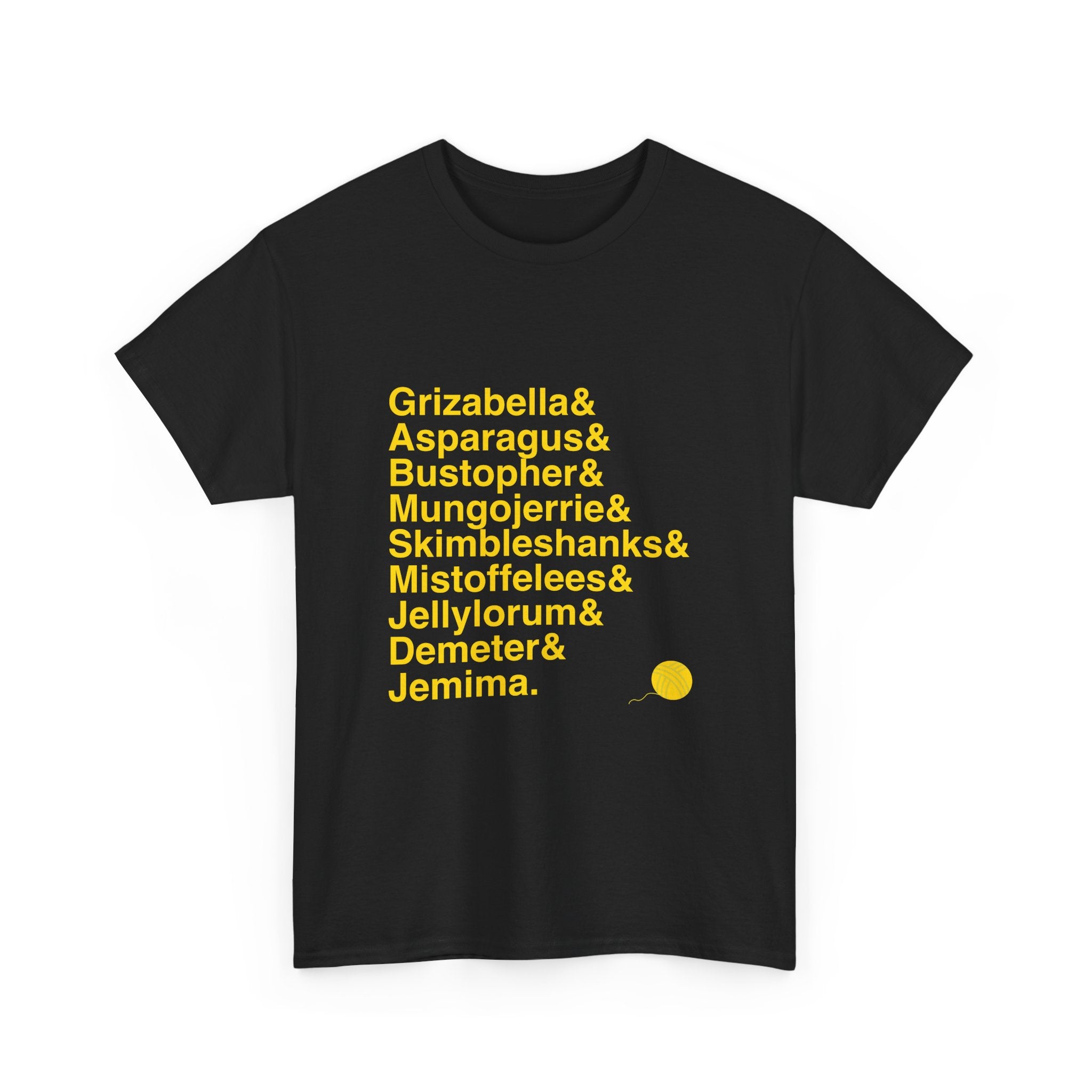 Cats T-Shirt - Grizabella, Rum Tum Tugger Names List Tee | Memory Song, Andrew Lloyd Webber Broadway Musical Gift