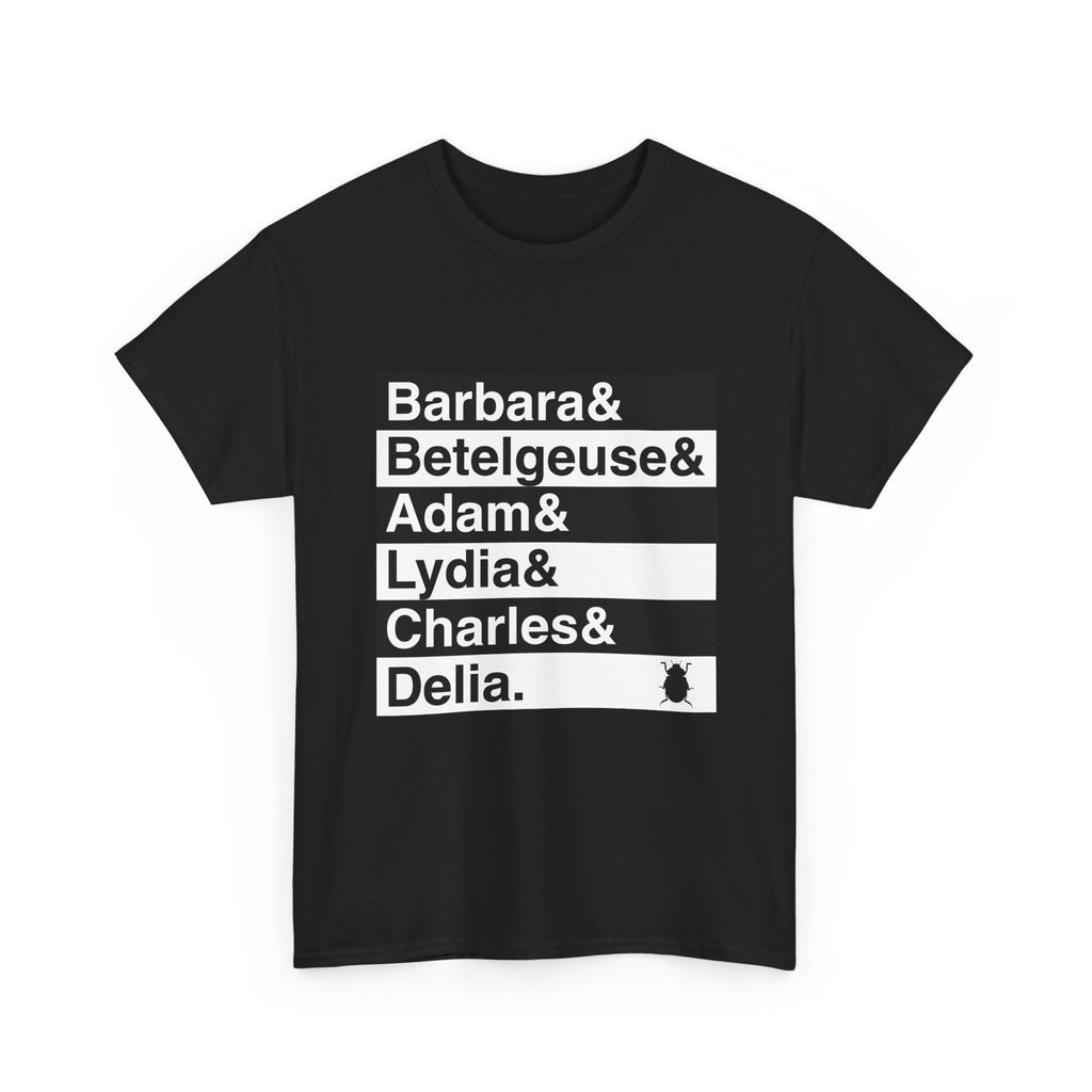 Beetlejuice T-Shirt - Say My Name Names List Tee | Lydia Deetz, Day-O, Broadway Musical Gift, Theatre Fan
