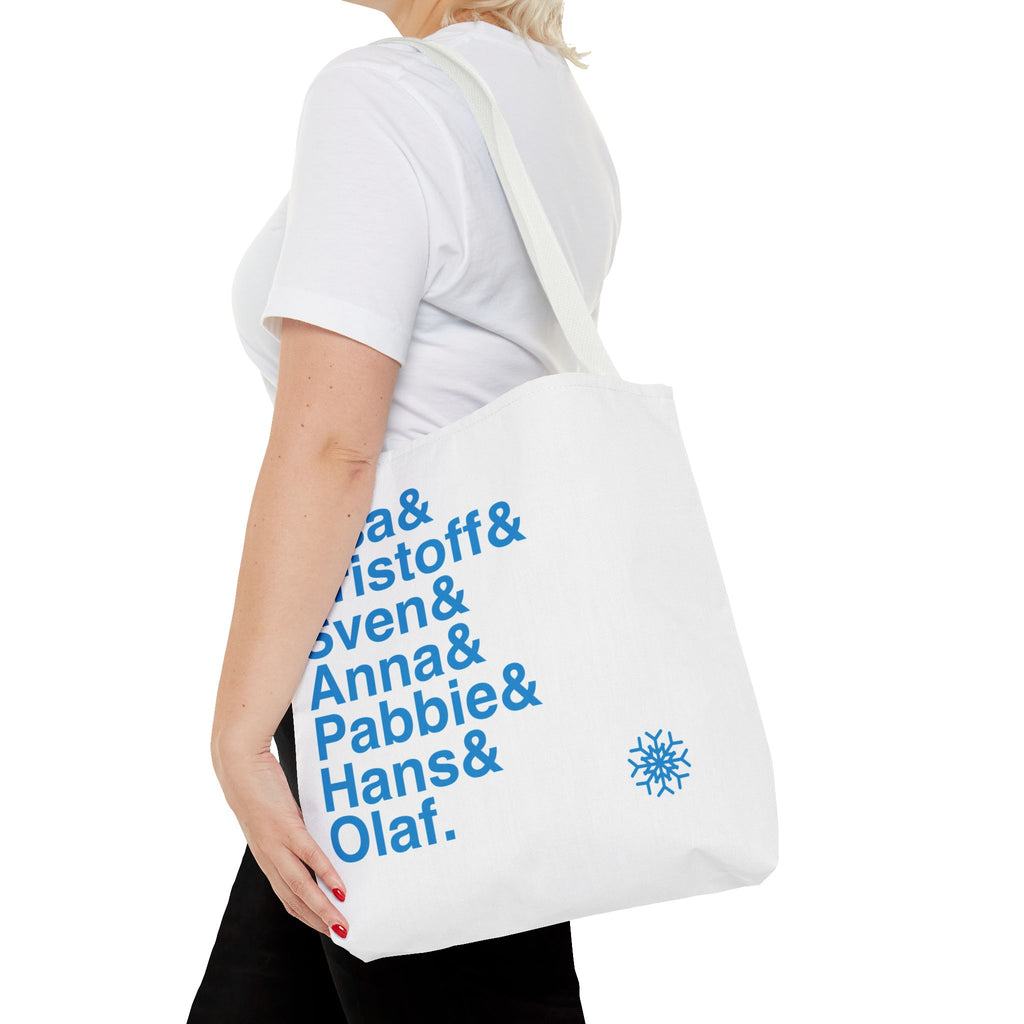 Frozen Tote Bag - Elsa, Anna, Olaf Names List Bag | Let It Go Broadway Musical Gift, Disney Fan, Durable Canvas