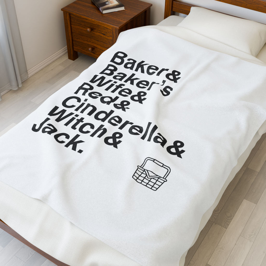 Into the Woods Blanket - Sondheim Musical Names List Throw | Cozy Fairy Tale Gift, Witch, Baker Home Decor