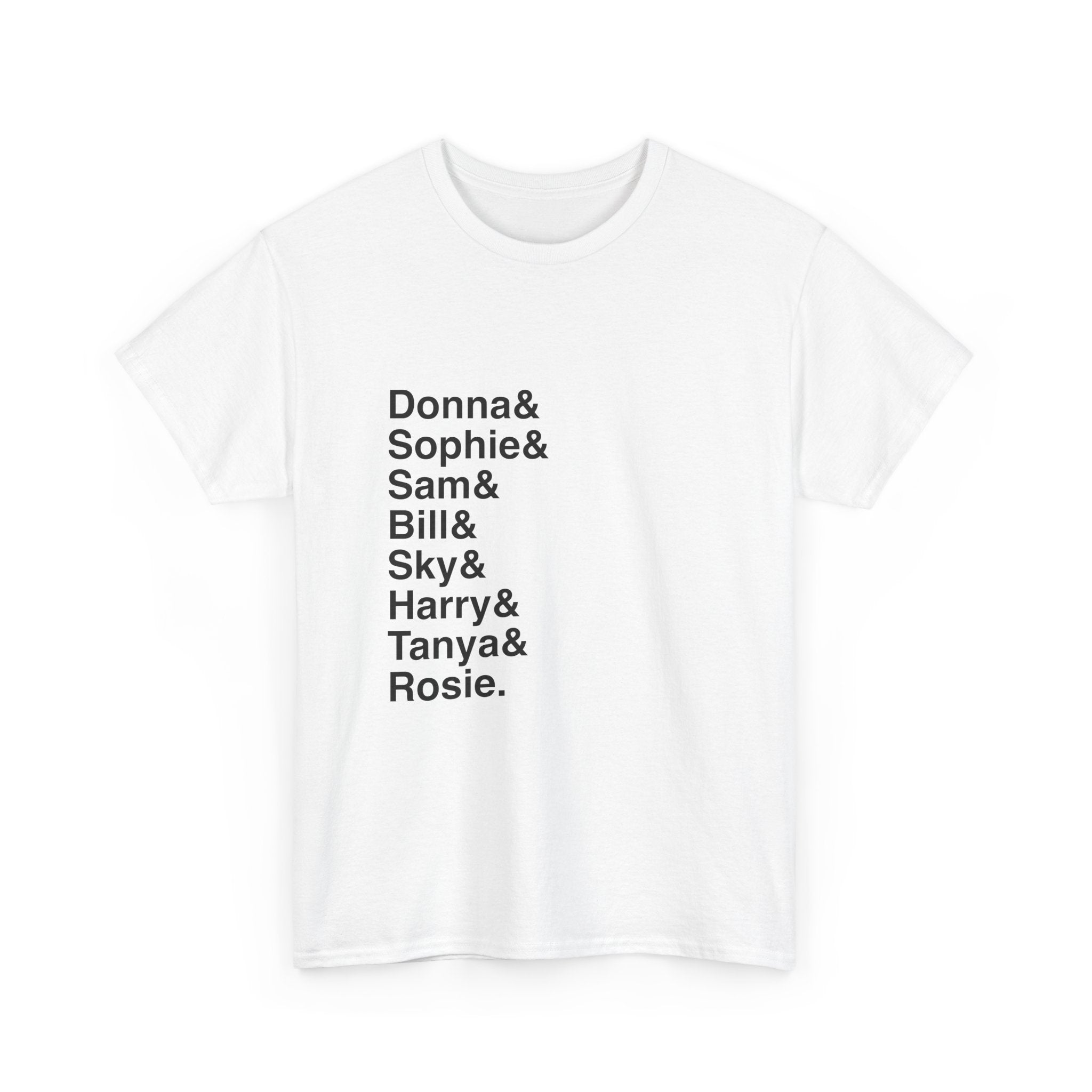 Mamma Mia T-Shirt - Donna, Sophie, Dads Names List Tee | Dancing Queen, ABBA Broadway Musical Gift, Jukebox Fan