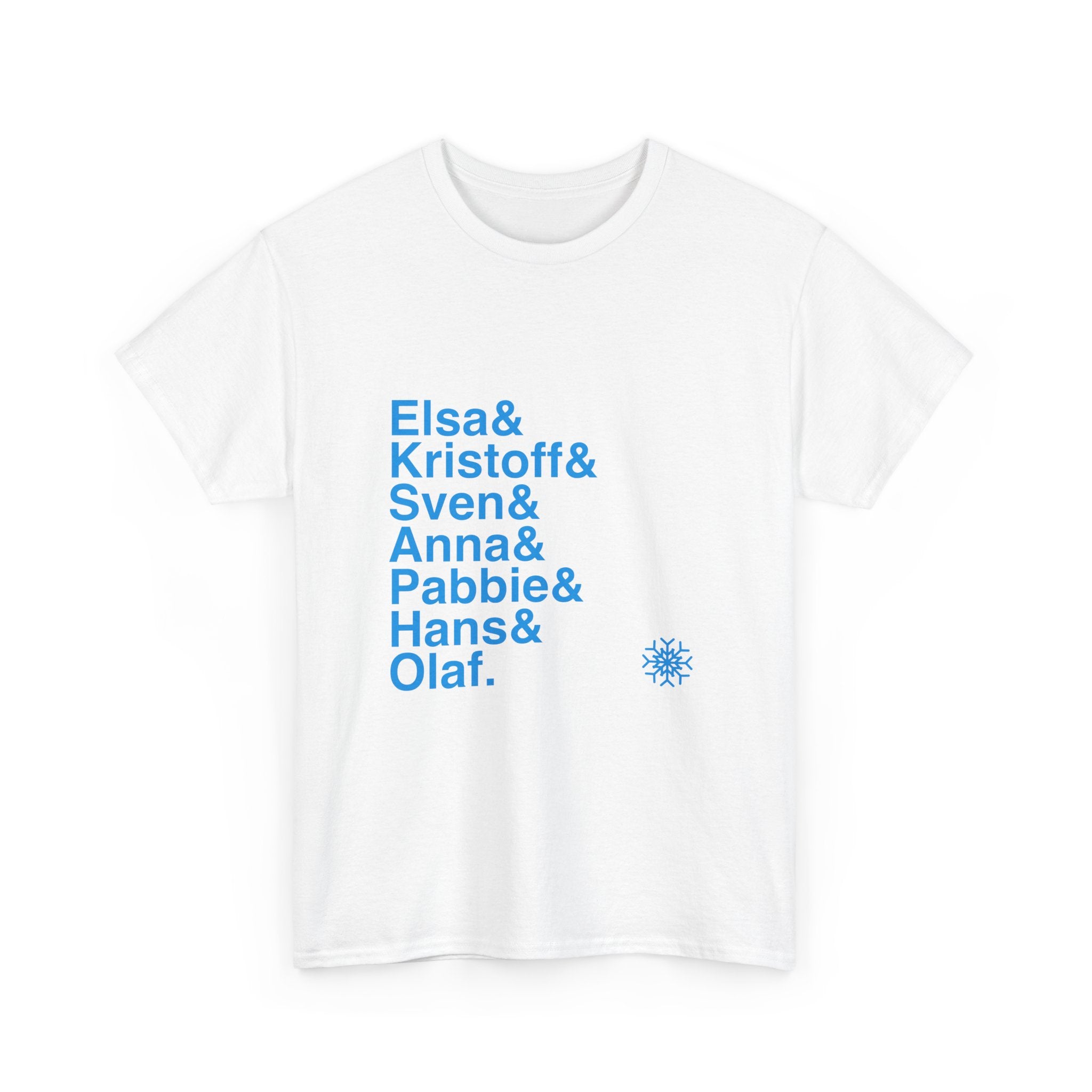 Frozen T-Shirt - Elsa, Anna, Olaf Names List Tee | Let It Go Disney Broadway Musical Gift, Snowman Fan