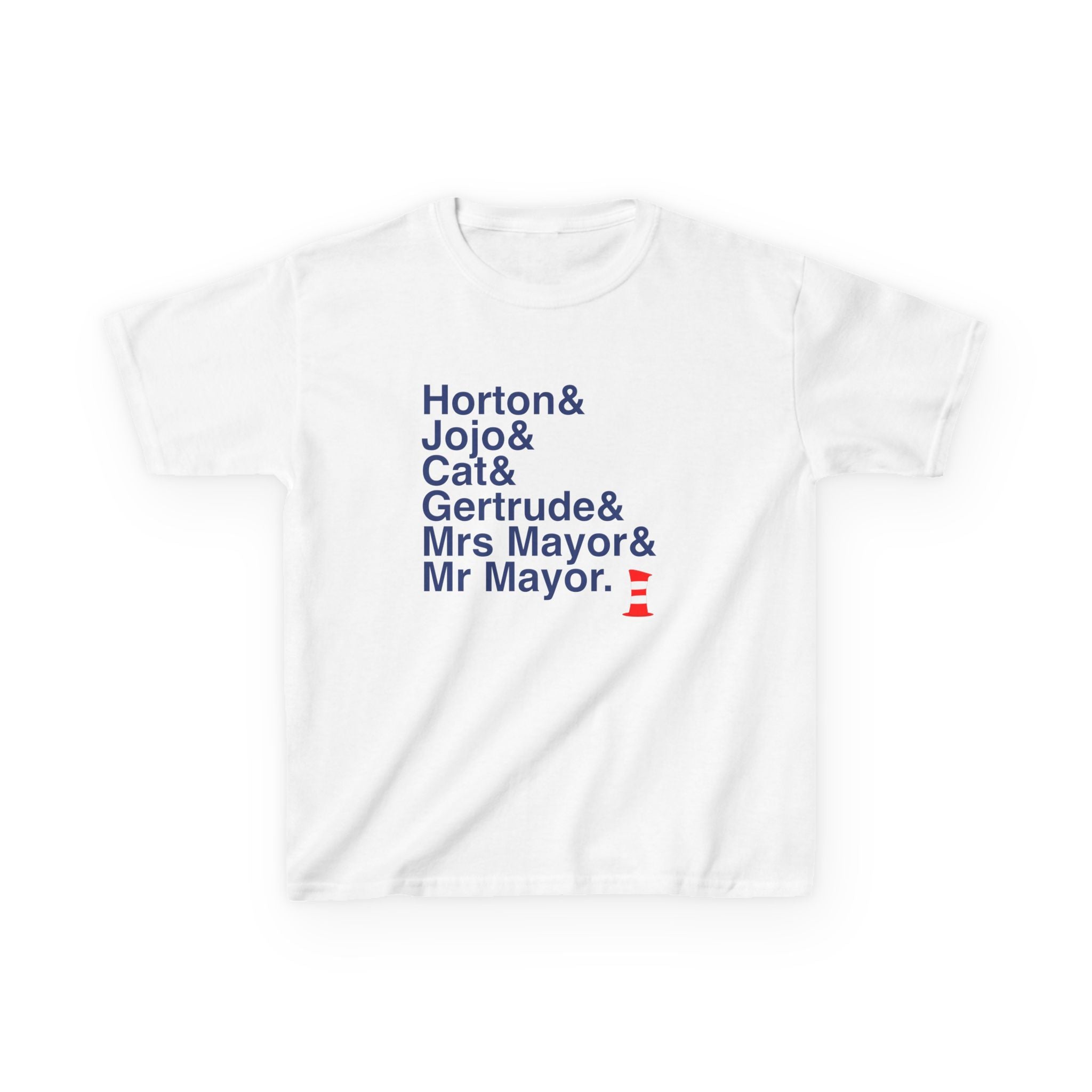 KIDS Seussical T-Shirt - Cat in the Hat, Horton Names List Tee | Dr. Seuss Broadway Musical Gift, Thinker Fan