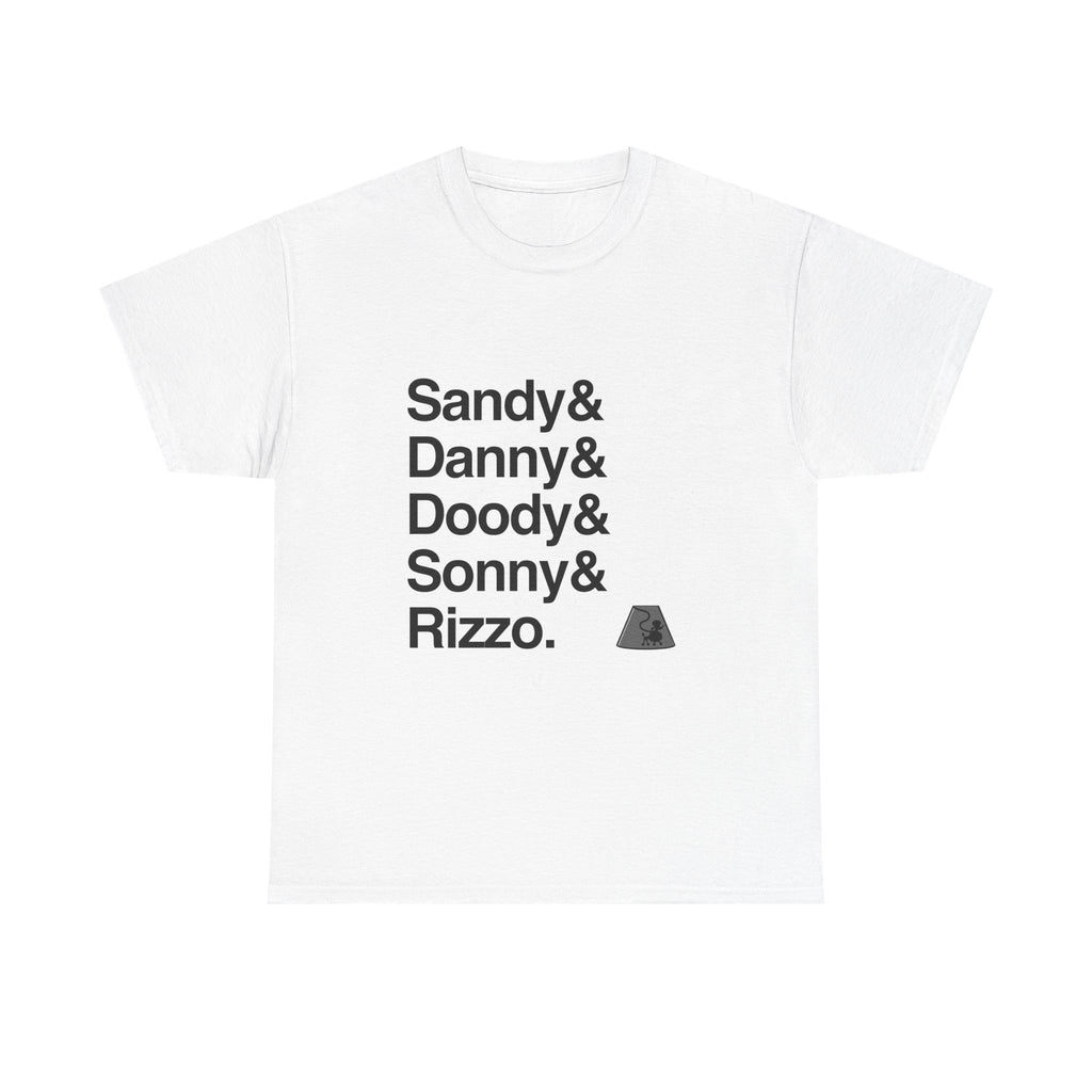 Grease T-Shirt - Danny Zuko, Sandy Names List Tee | Summer Nights Broadway Musical Gift, 50s Nostalgia Fan