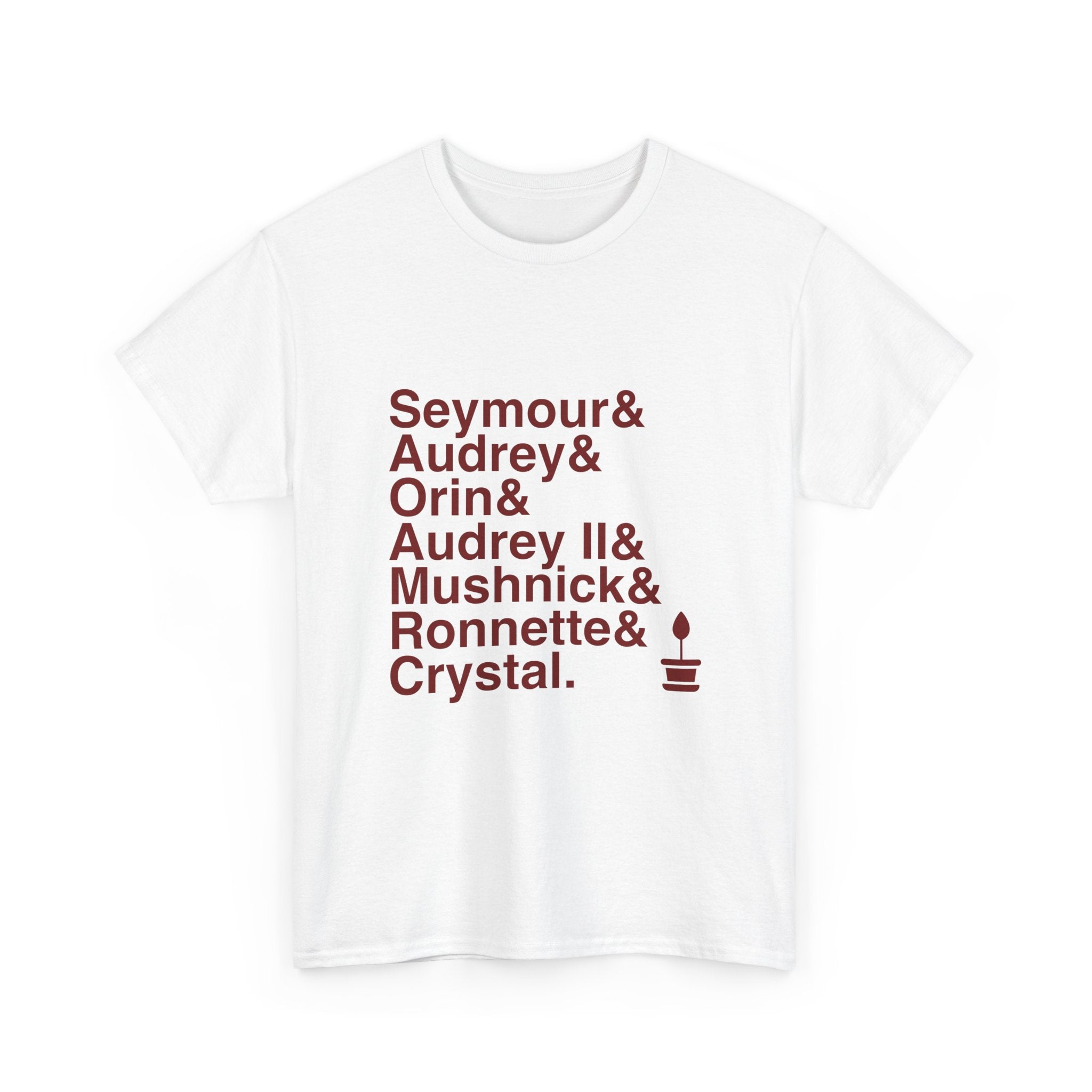 Little Shop of Horrors T-Shirt - Seymour, Audrey II Names List Tee | Feed Me Broadway Musical Gift, Cult Classic Fan